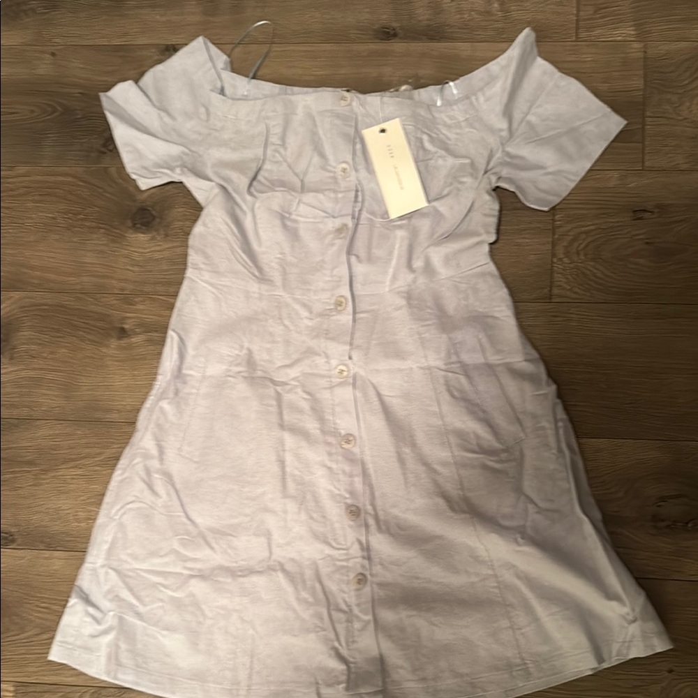 Lush light blue Off-Shoulder Flutter Sleeve Sundress